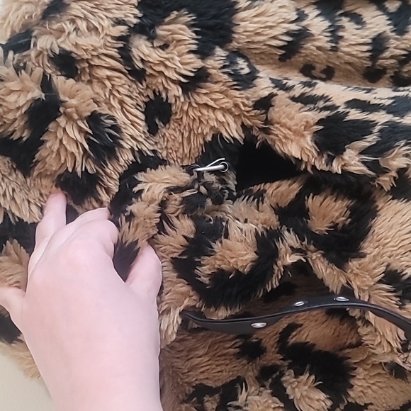 Avex Les Filles leopard print faux fur moto jacket. SMALL - Picture 8 of 15